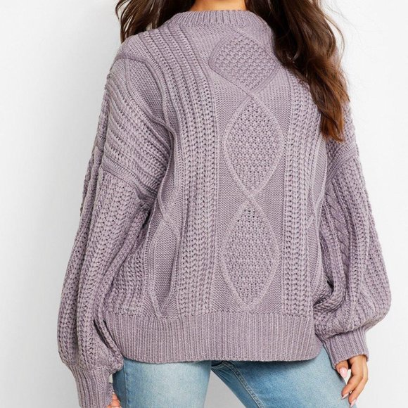 Boohoo Oversized Cable Sweater - Picture 1 of 7